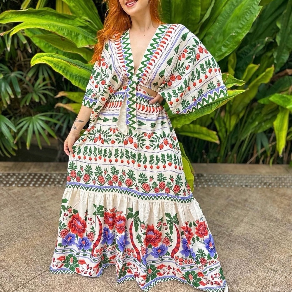 FARM Rio Floral Maxi Dress Size L - Picture 2 of 11